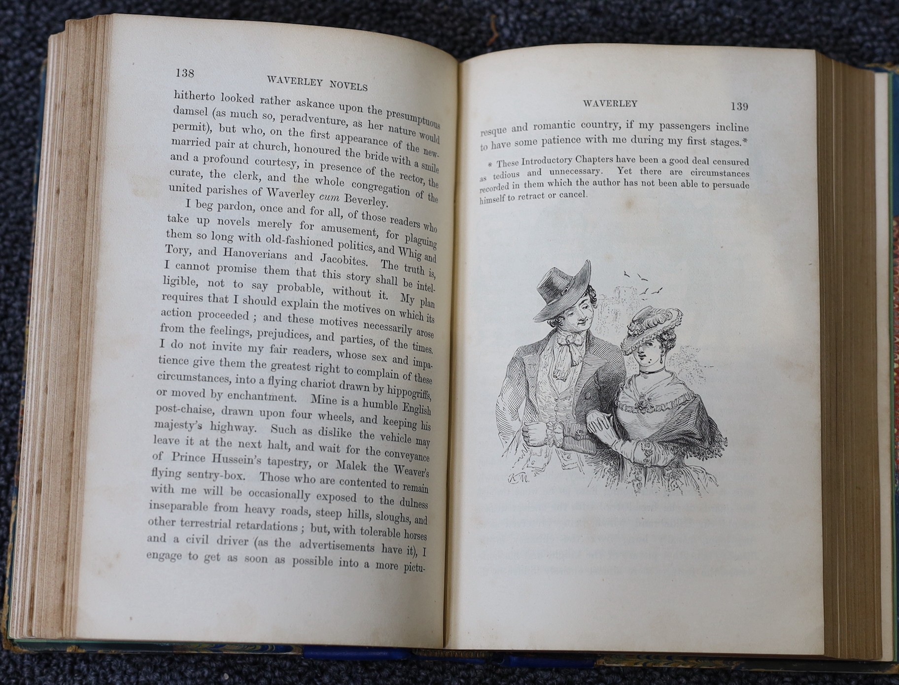 Scott, Sir Walter - The Waverley Novels, 48 vols, 8vo, half calf with marbled boards, A & C. Black, Edinburgh, 1879